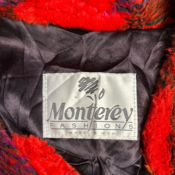 Vintage Abstract Red and Orange Teddy Jacket - Picture 5 of 13